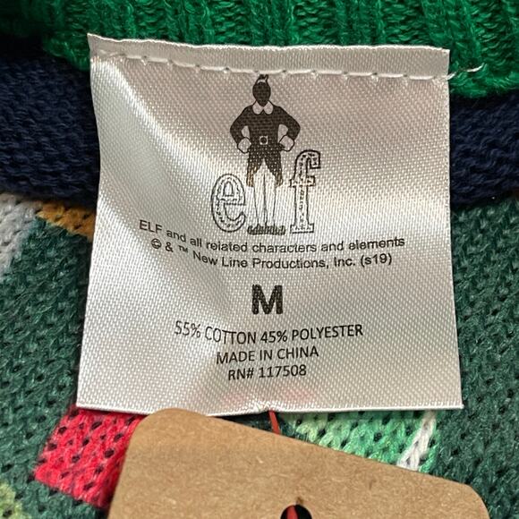 Elf The Movie SON OF A NUTCRACKER Photo Print Ugly Christmas Sweater Size Medium - Picture 3 of 4
